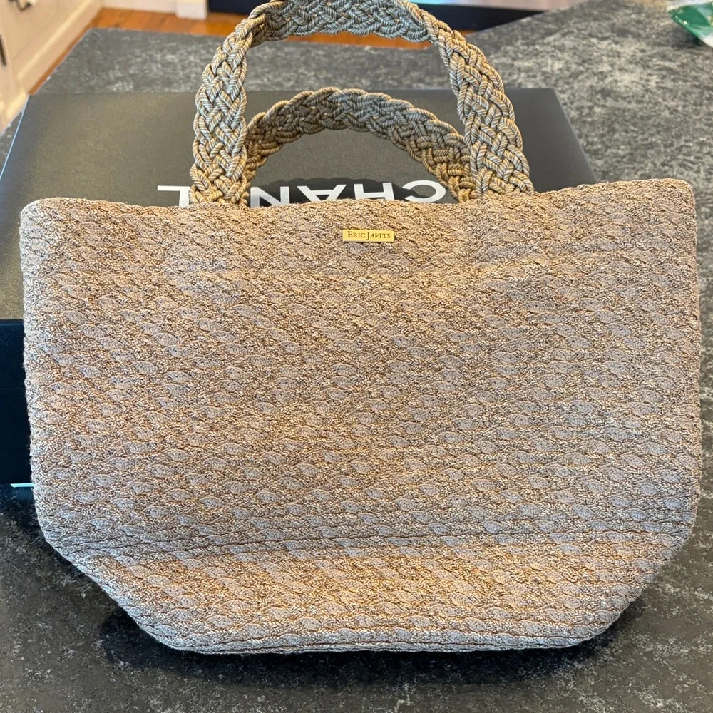 Eric Javits Braided Straw Tote in Tan - Picture 1 of 4